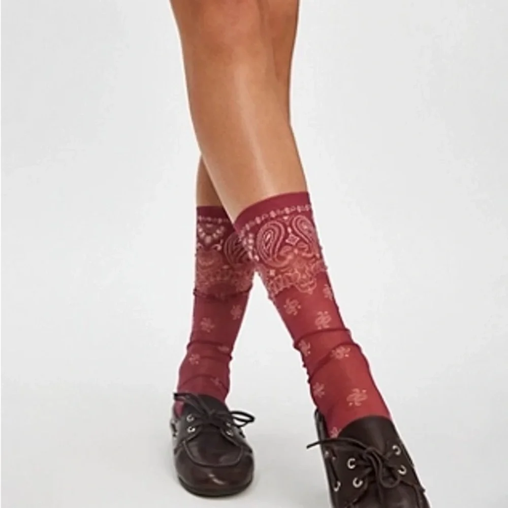 Free People X Maria Larosa Bandana Socks New